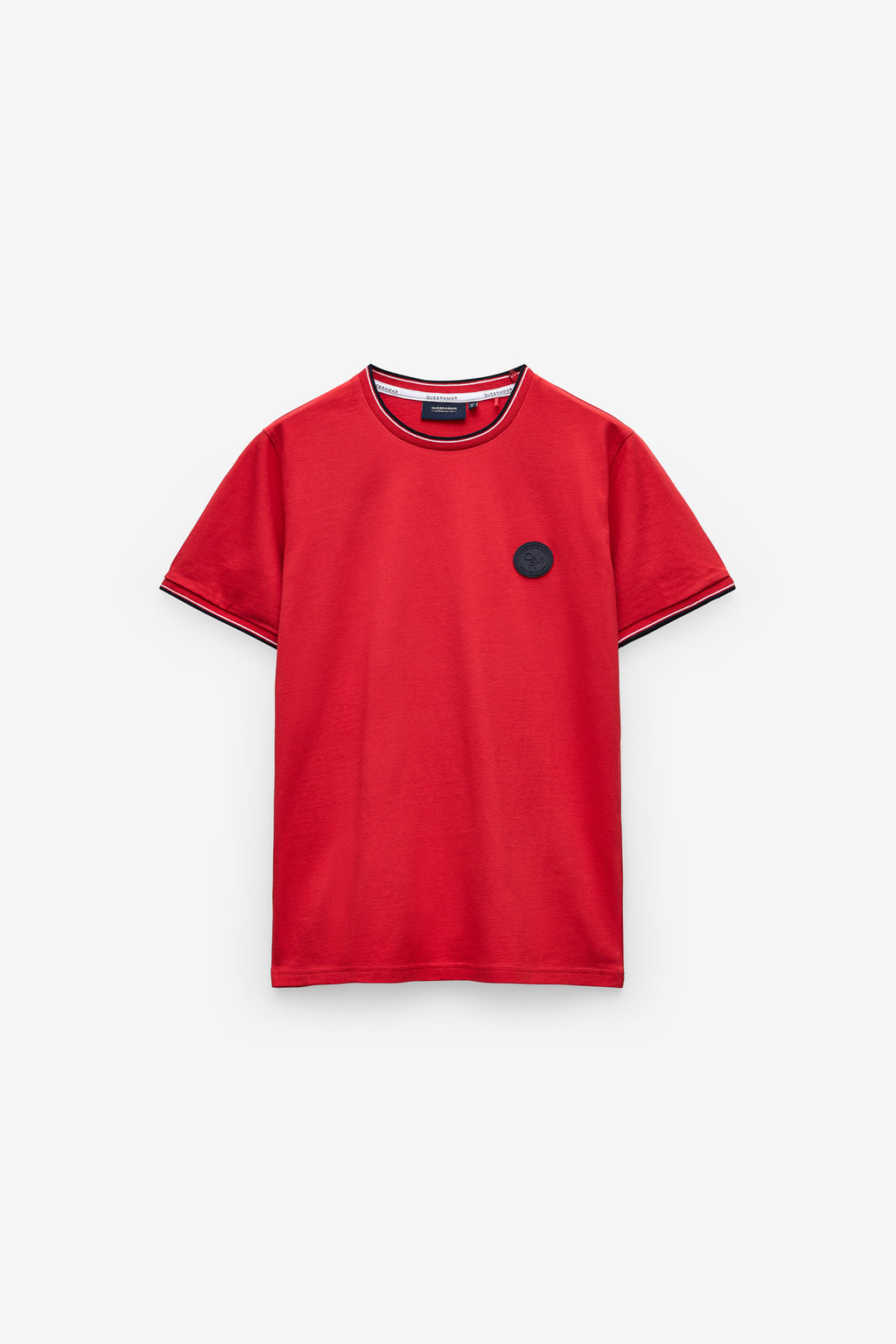 CAMISETA CON INSIGNIA Y RAYAS EN EL RIB