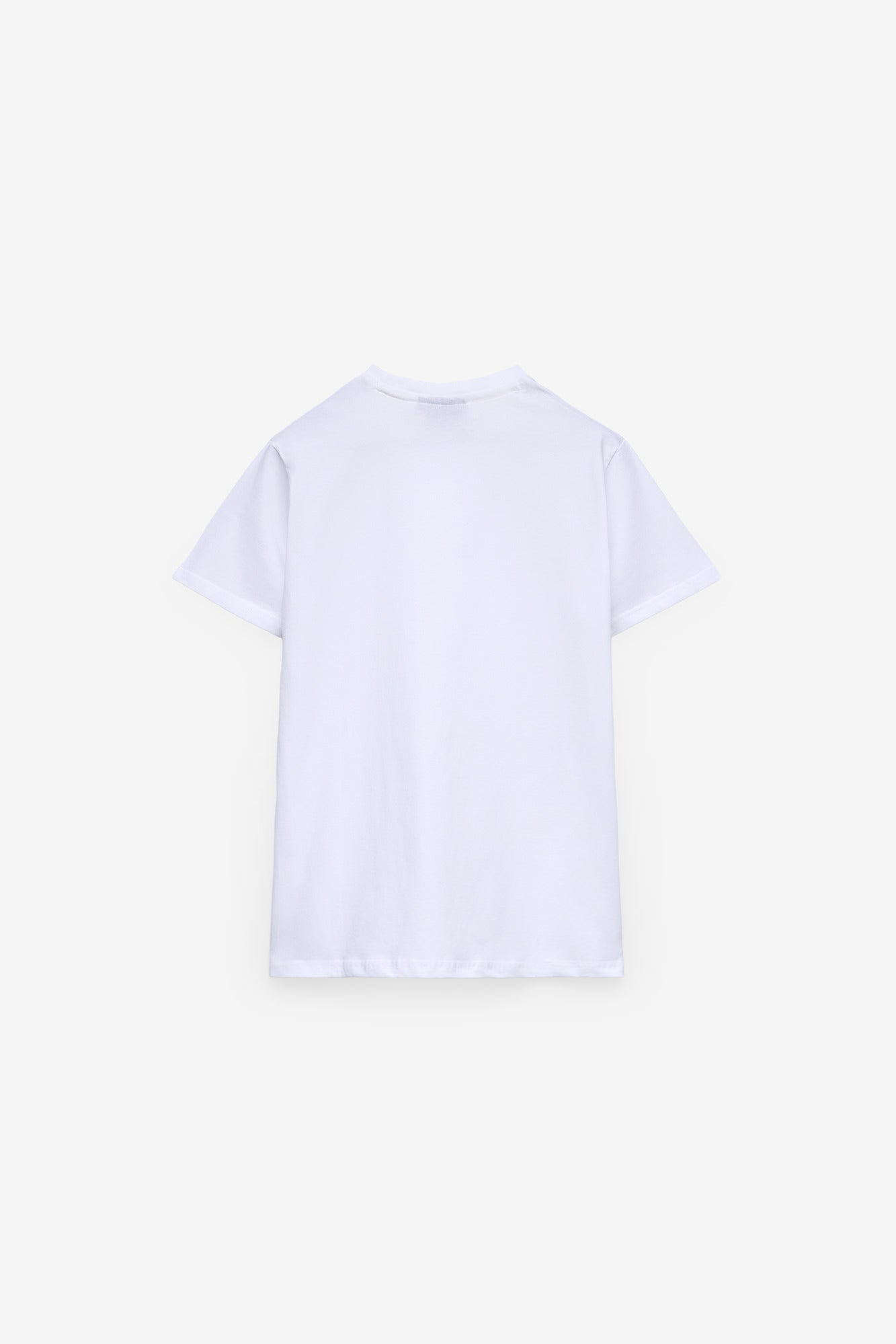 T-SHIRT COM PRINT TEXTO EM CONTRASTE