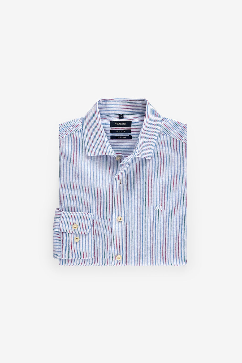 CAMISA DE ALGODÓN Y LINO A RAYAS