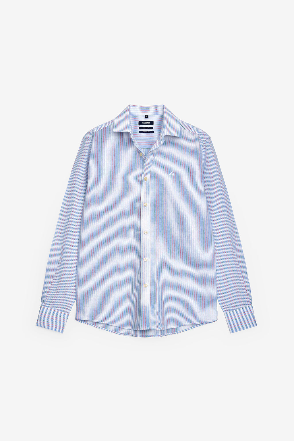 CAMISA DE ALGODÓN Y LINO A RAYAS