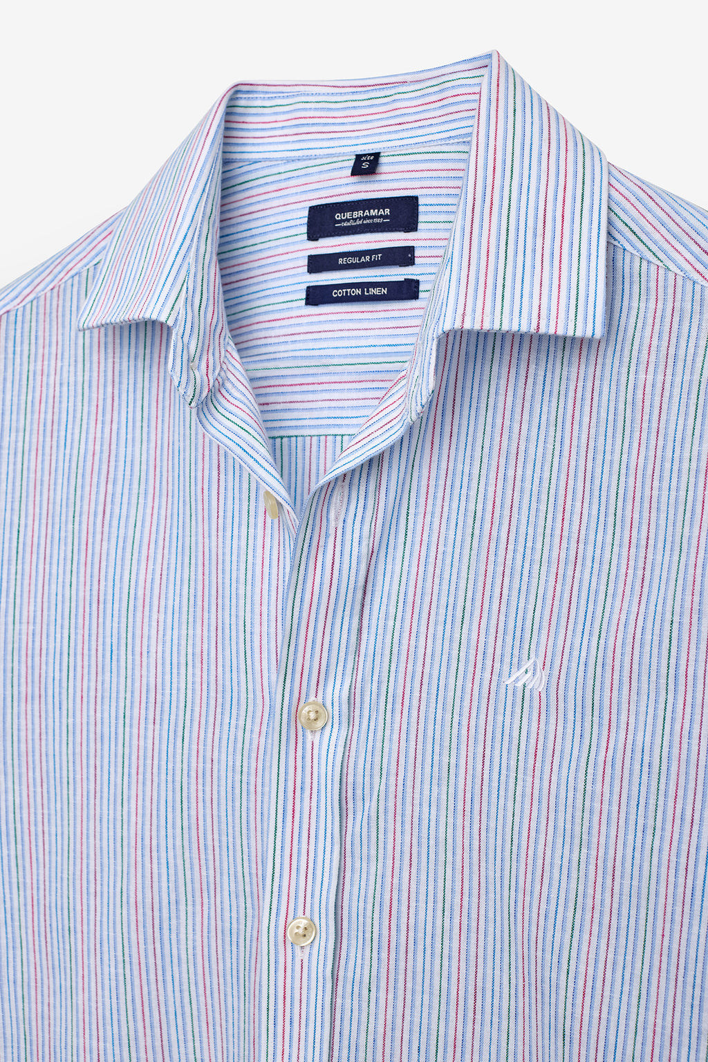 CAMISA DE ALGODÓN Y LINO A RAYAS