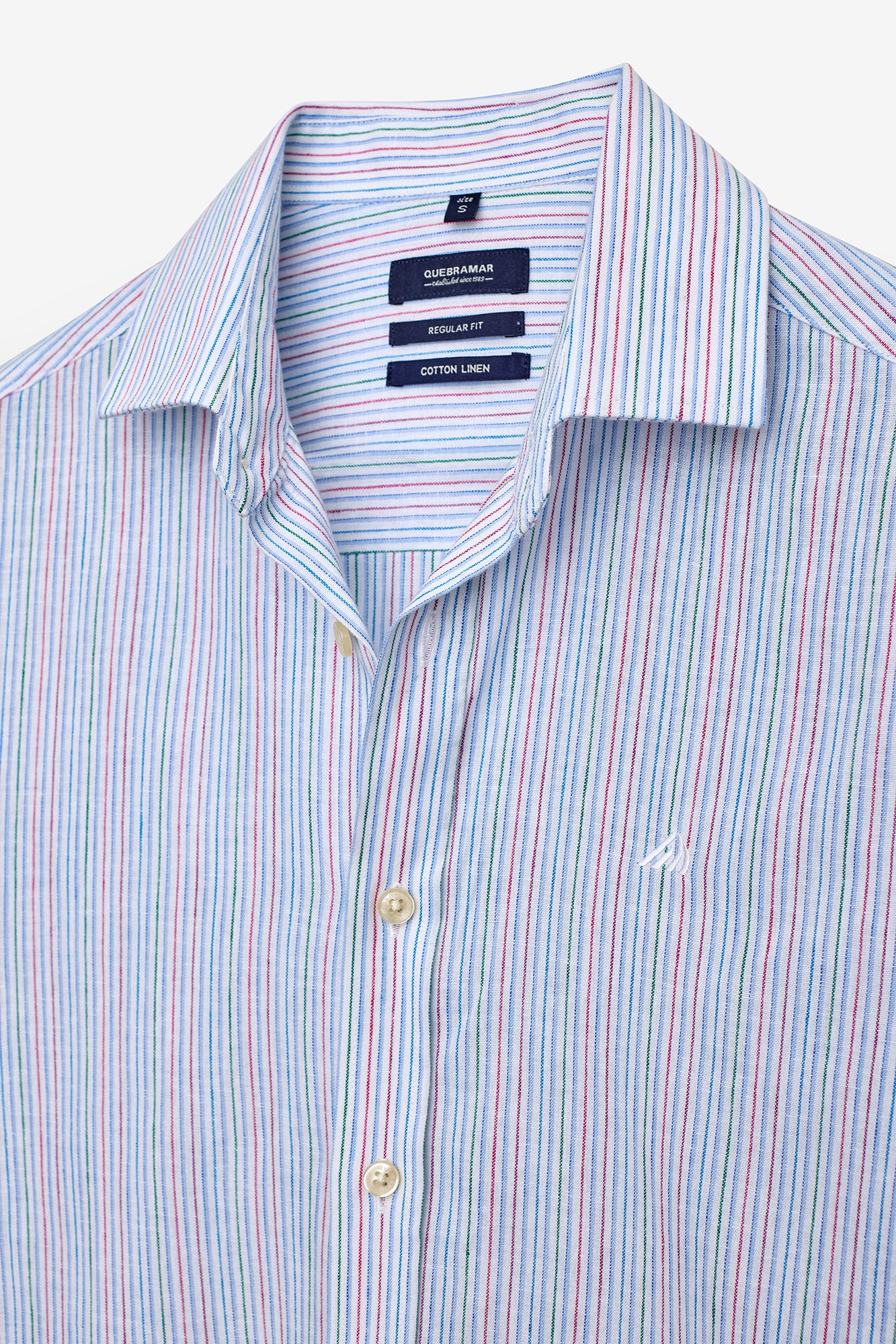 CAMISA DE ALGODÓN Y LINO A RAYAS