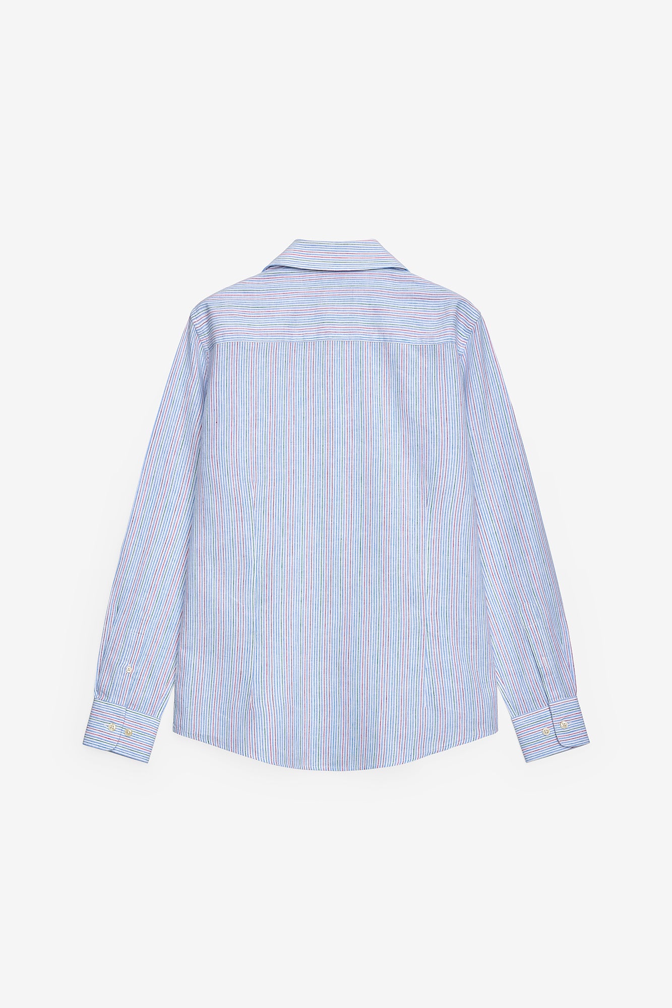 CAMISA DE ALGODÓN Y LINO A RAYAS