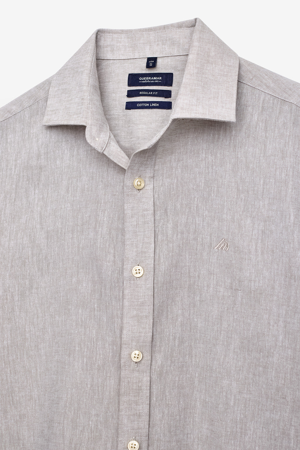CAMISA BÁSICA EM ALGODÃO E LINHO