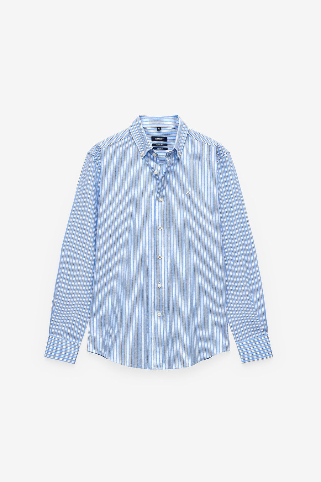 CAMISA ÀS RISCAS ALGODÃO E LINHO