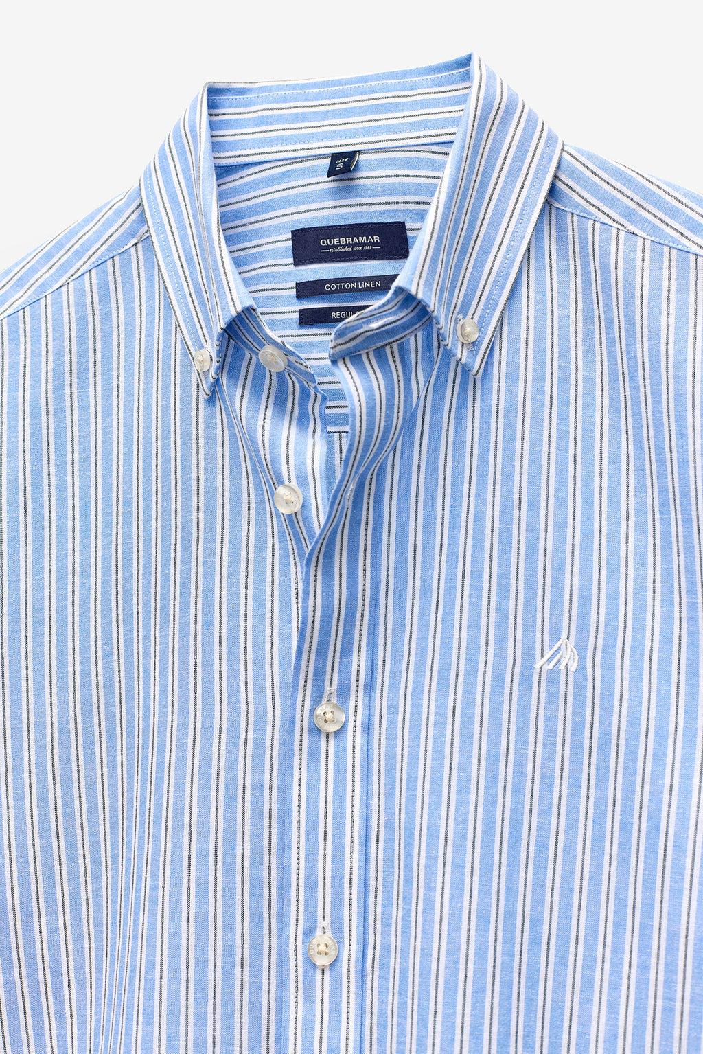 CAMISA ÀS RISCAS ALGODÃO E LINHO