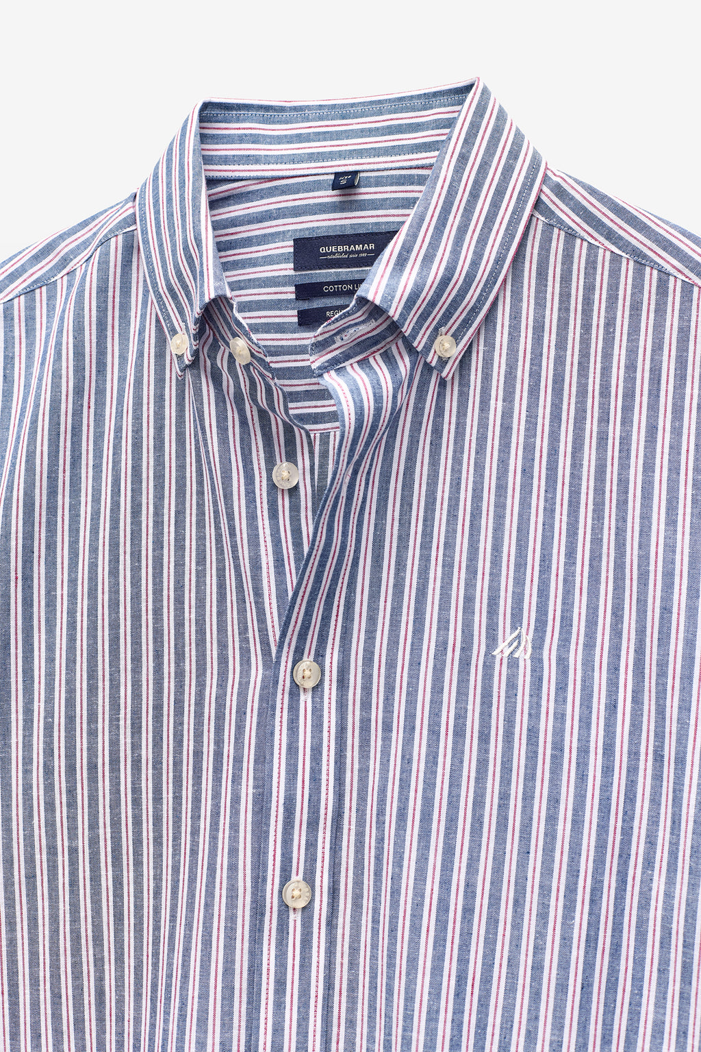 CAMISA ÀS RISCAS ALGODÃO E LINHO