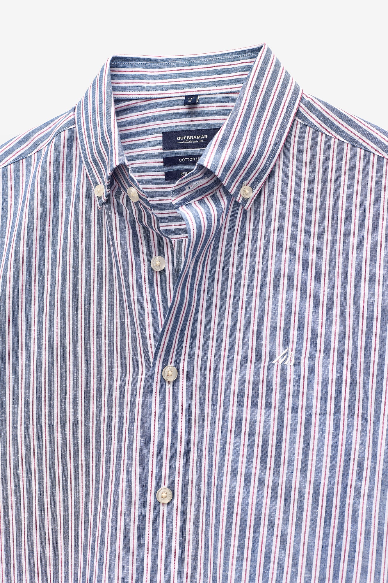 CAMISA ÀS RISCAS ALGODÃO E LINHO