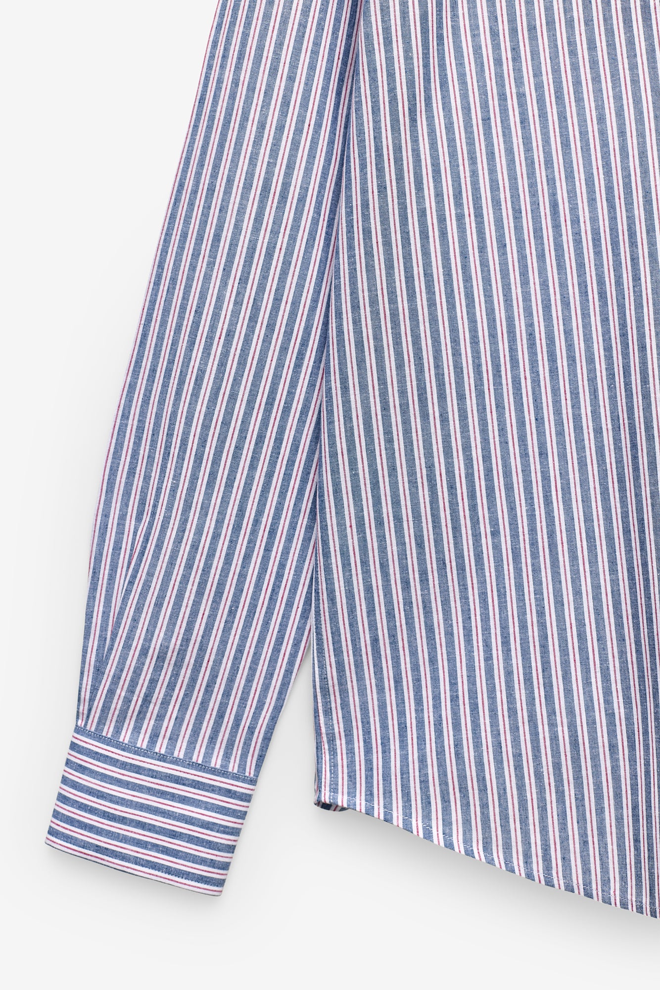 CAMISA ÀS RISCAS ALGODÃO E LINHO
