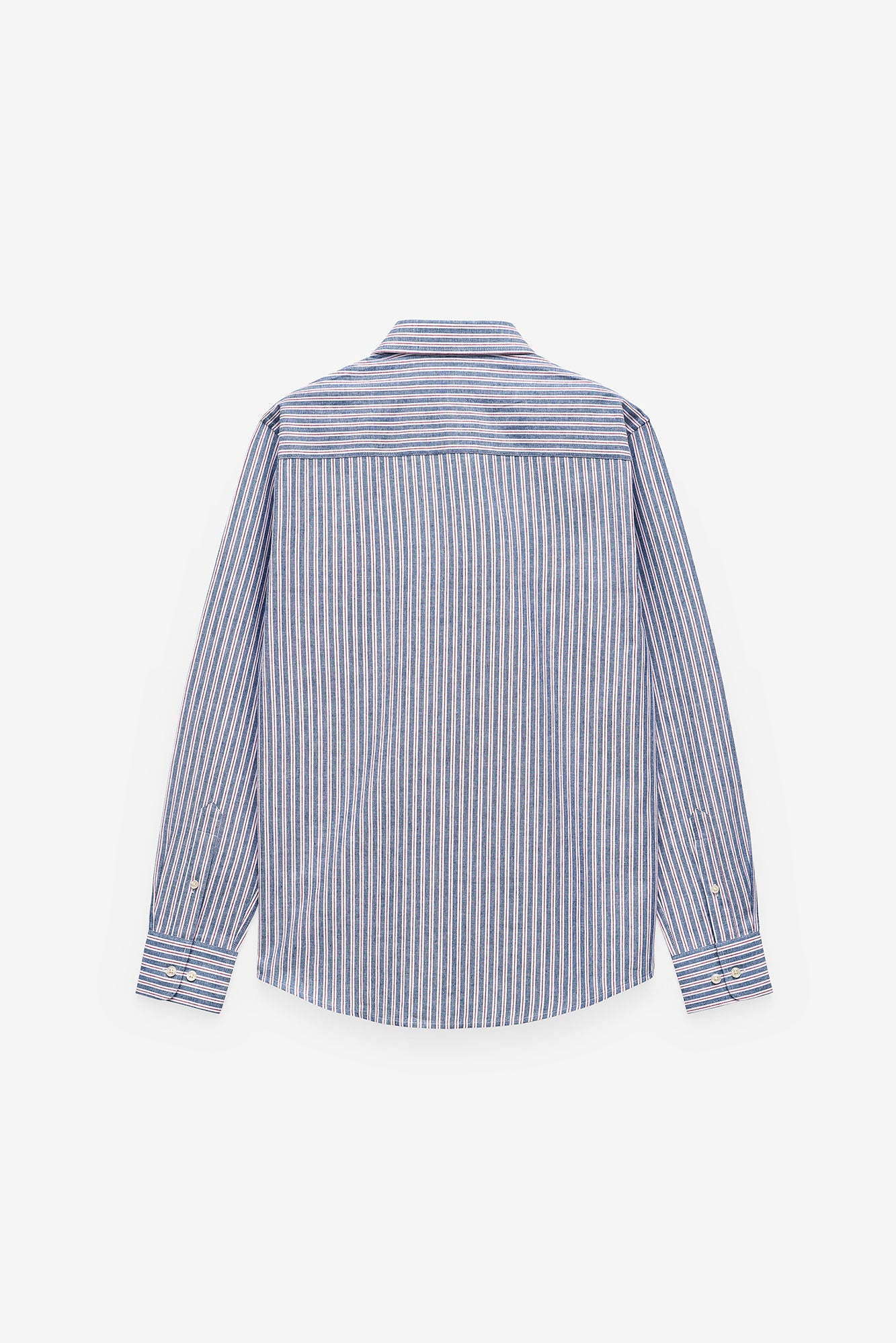 CAMISA ÀS RISCAS ALGODÃO E LINHO