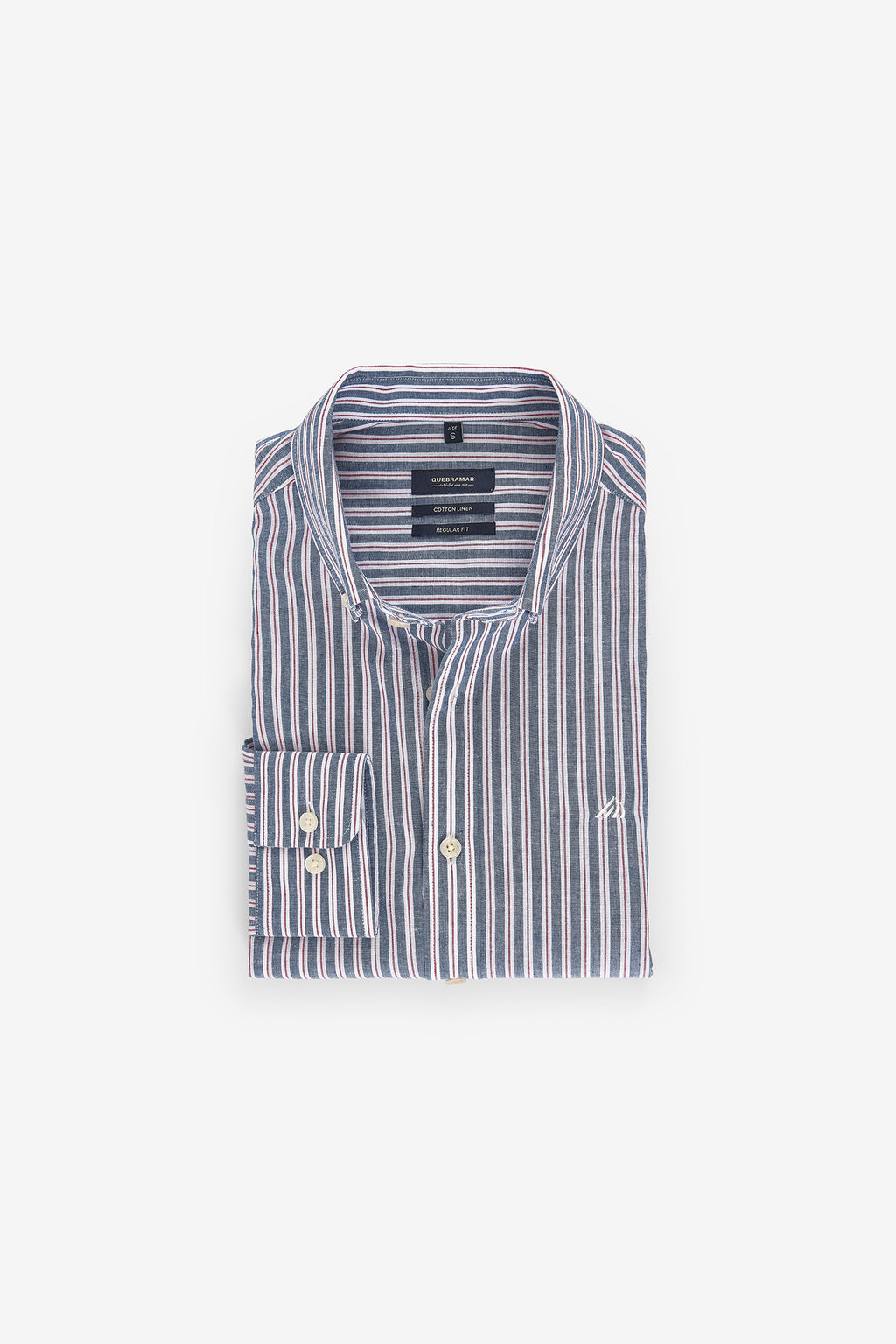 CAMISA ÀS RISCAS ALGODÃO E LINHO