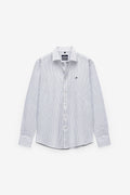 CAMISA RAYAS DOBLES EN ALGODÓN Y LINO