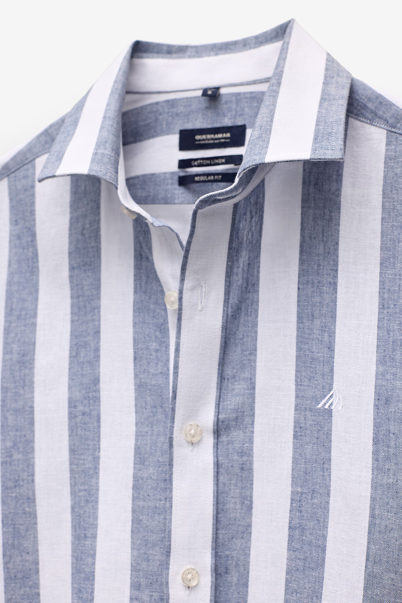 CAMISA COM RISCA LARGA EM ALGODÃO E LINHO