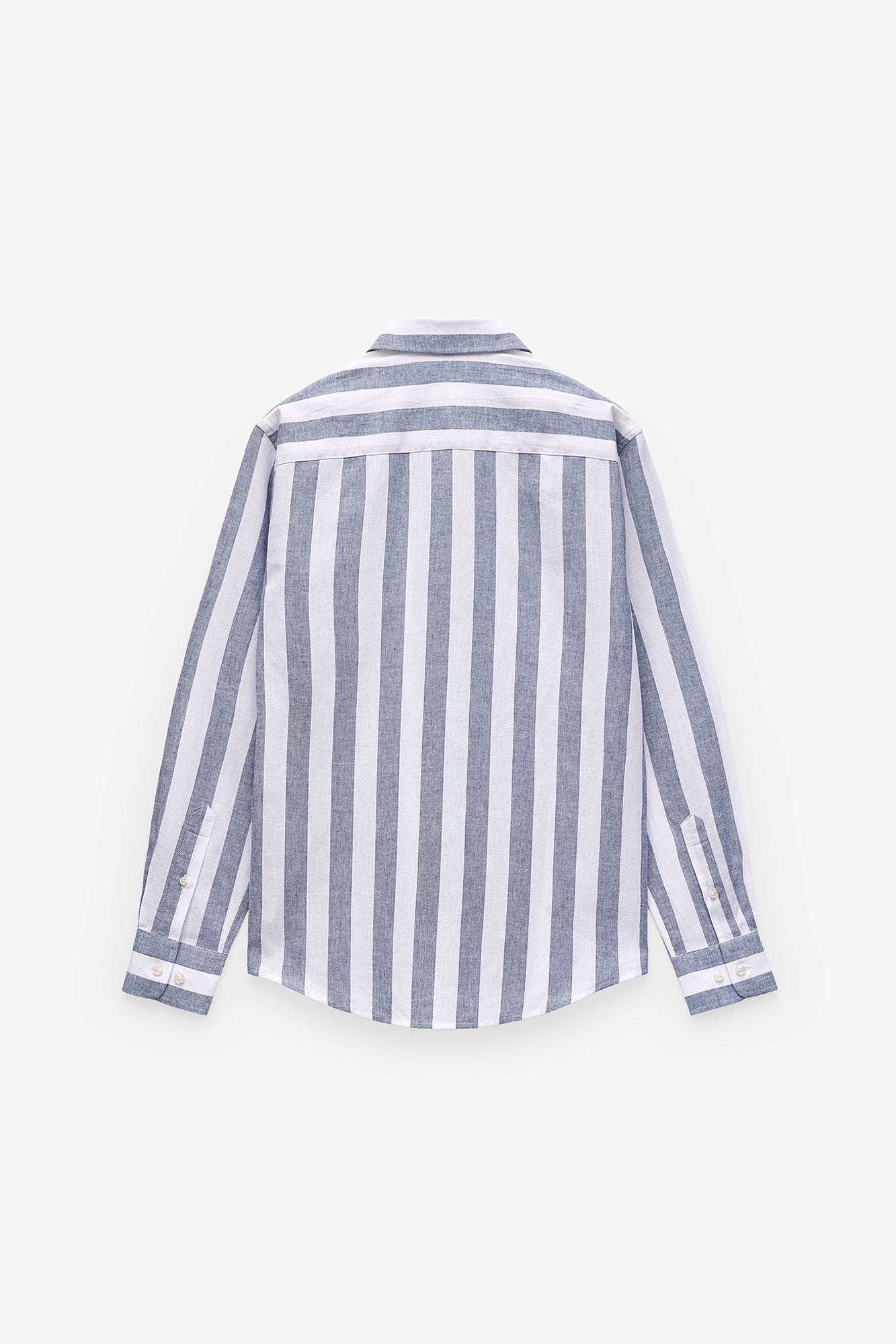 CAMISA COM RISCA LARGA EM ALGODÃO E LINHO