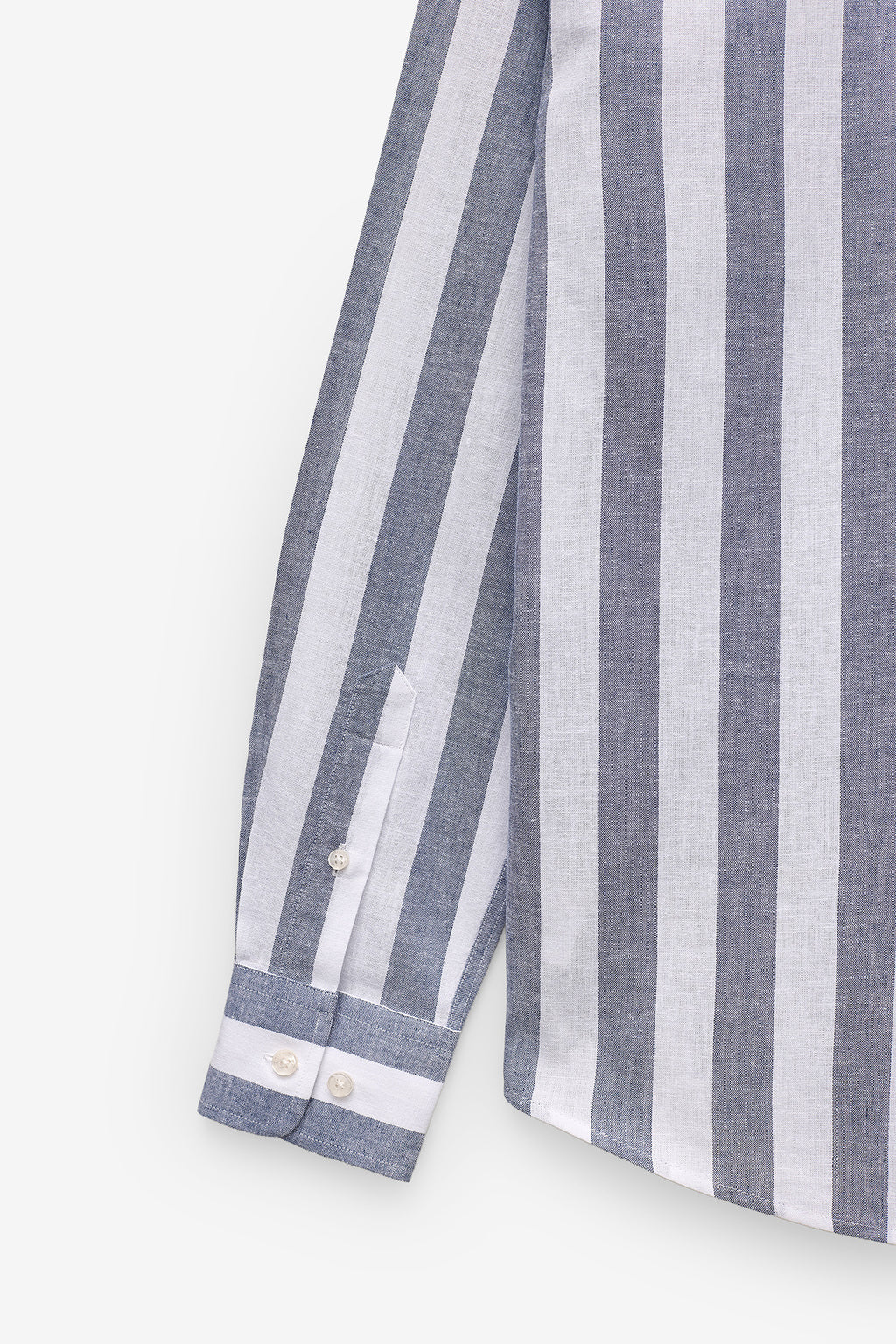 CAMISA COM RISCA LARGA EM ALGODÃO E LINHO