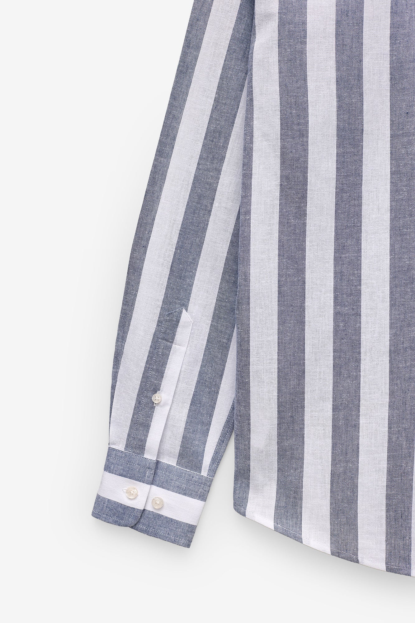 CAMISA COM RISCA LARGA EM ALGODÃO E LINHO