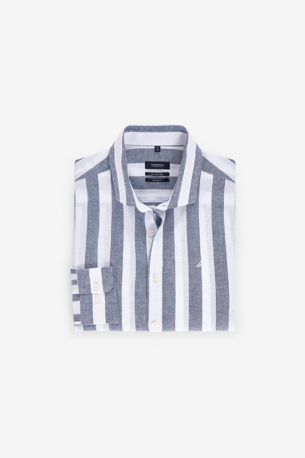 CAMISA COM RISCA LARGA EM ALGODÃO E LINHO