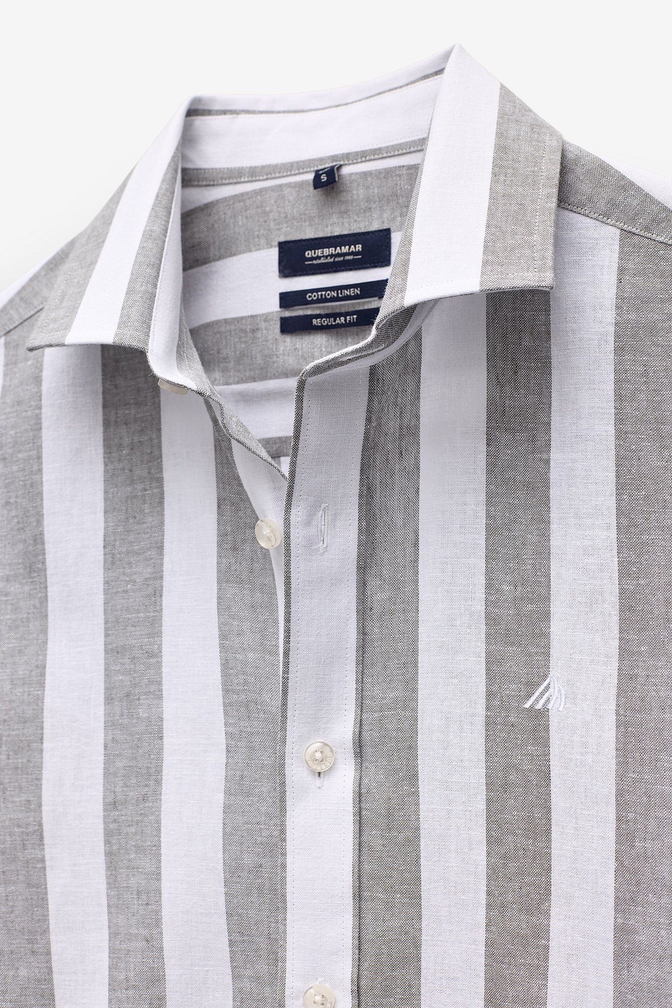 CAMISA COM RISCA LARGA EM ALGODÃO E LINHO