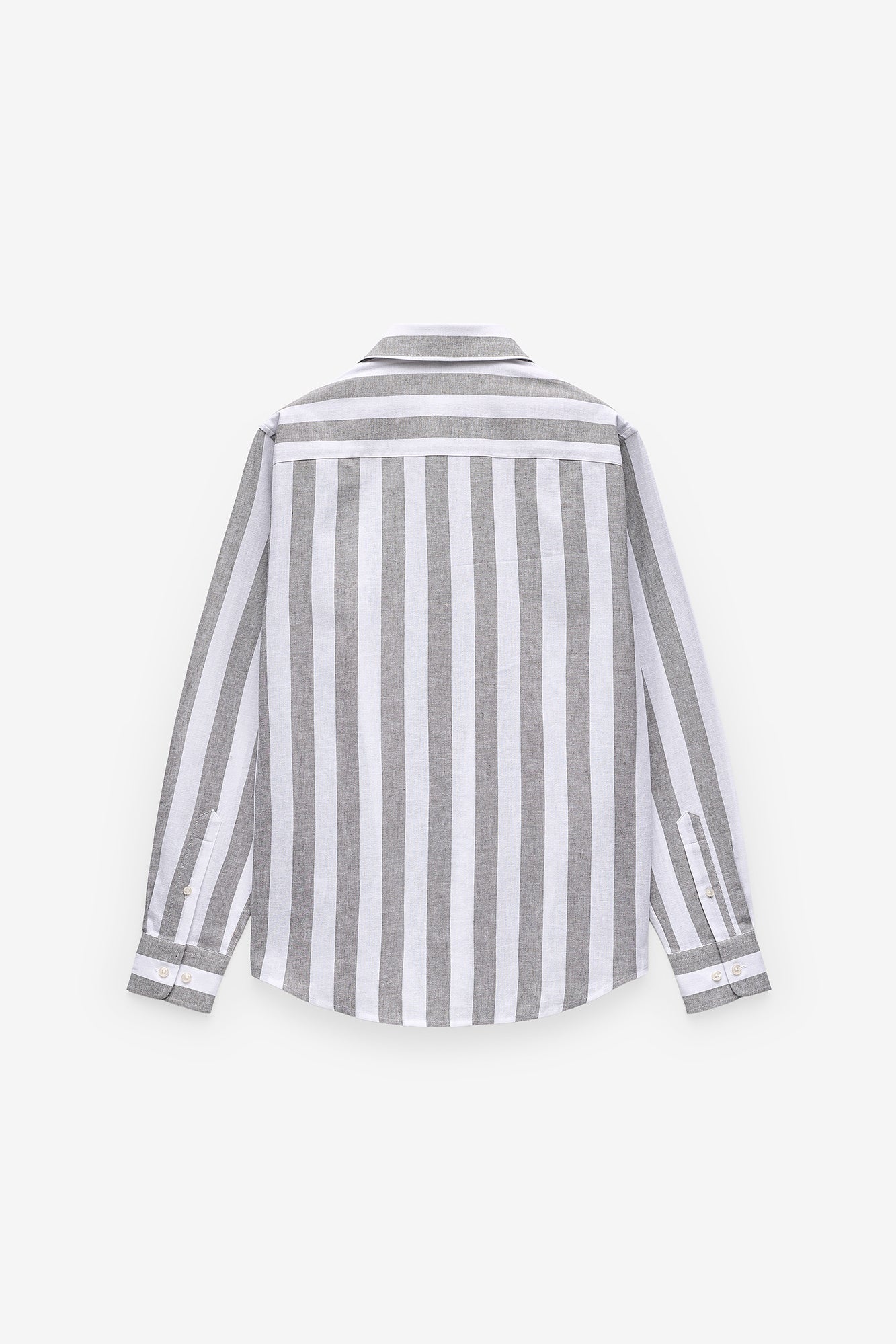 CAMISA COM RISCA LARGA EM ALGODÃO E LINHO