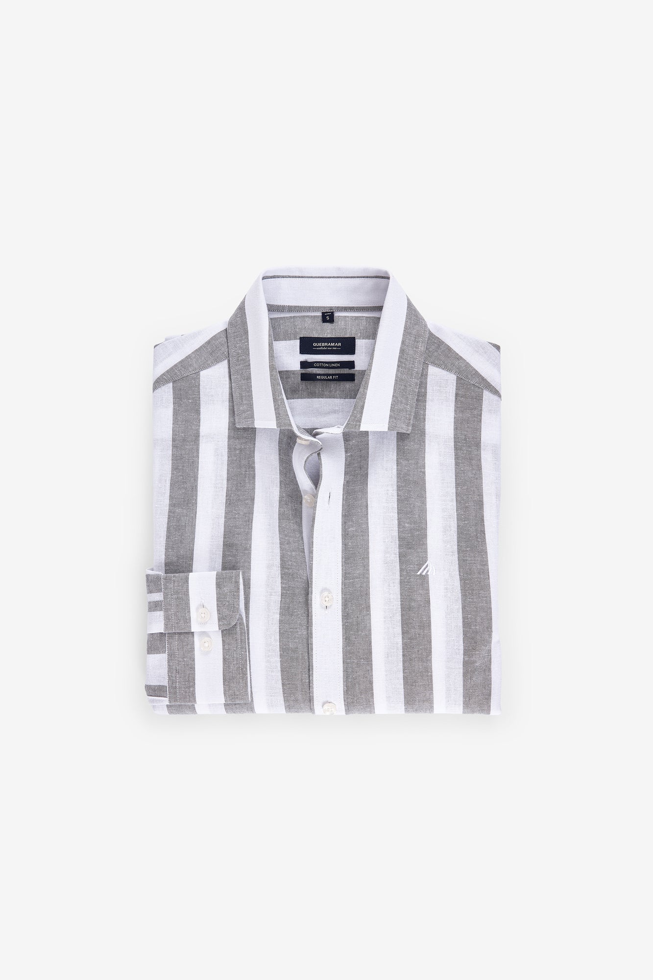 CAMISA COM RISCA LARGA EM ALGODÃO E LINHO