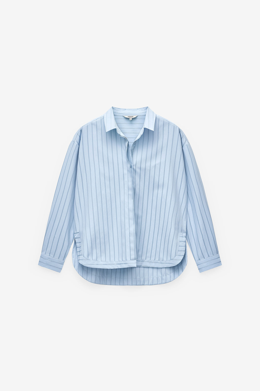 CAMISA LARGA ACETINADA COM RISCAS