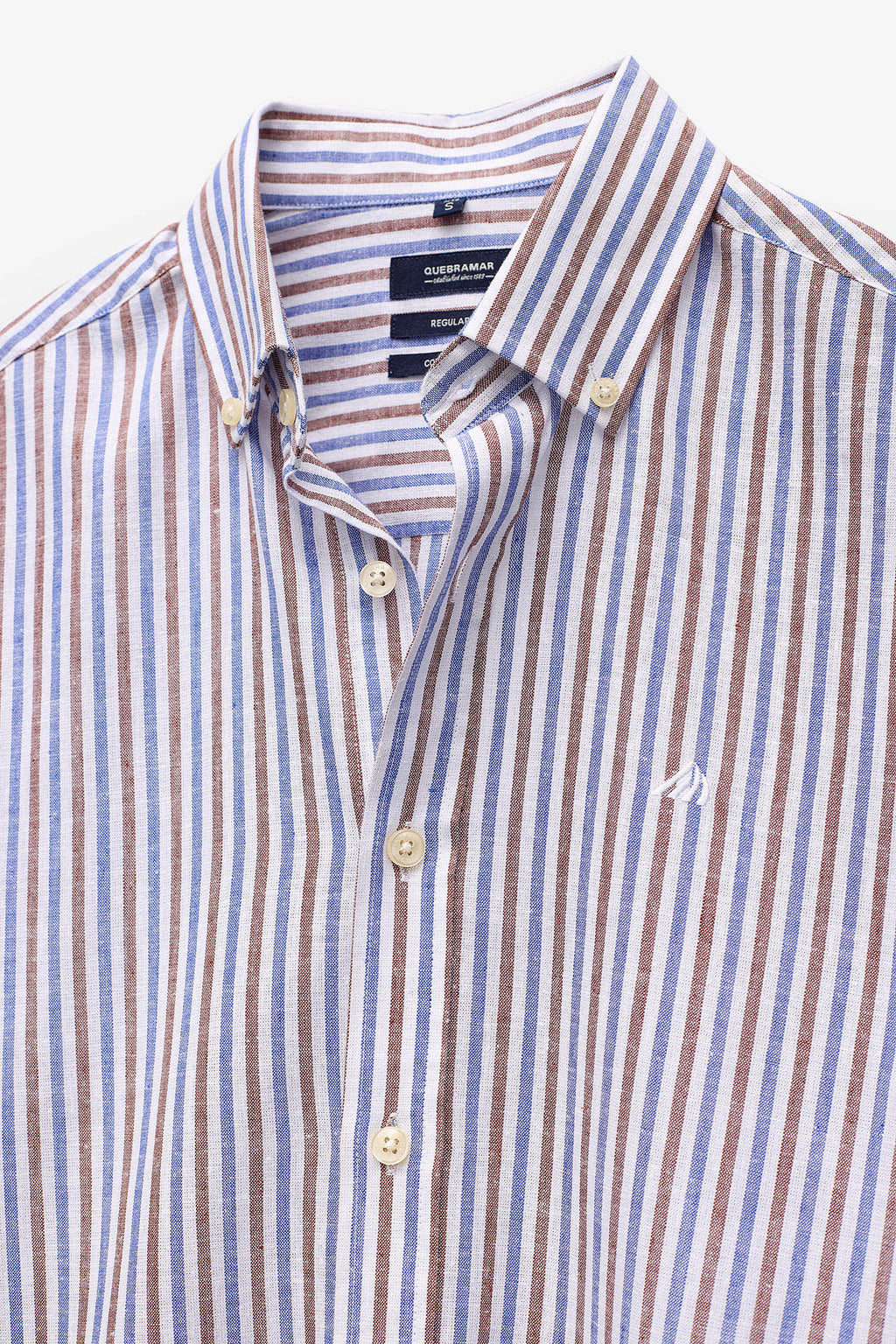 CAMISA DE RAYAS DE ALGODÓN Y LINO