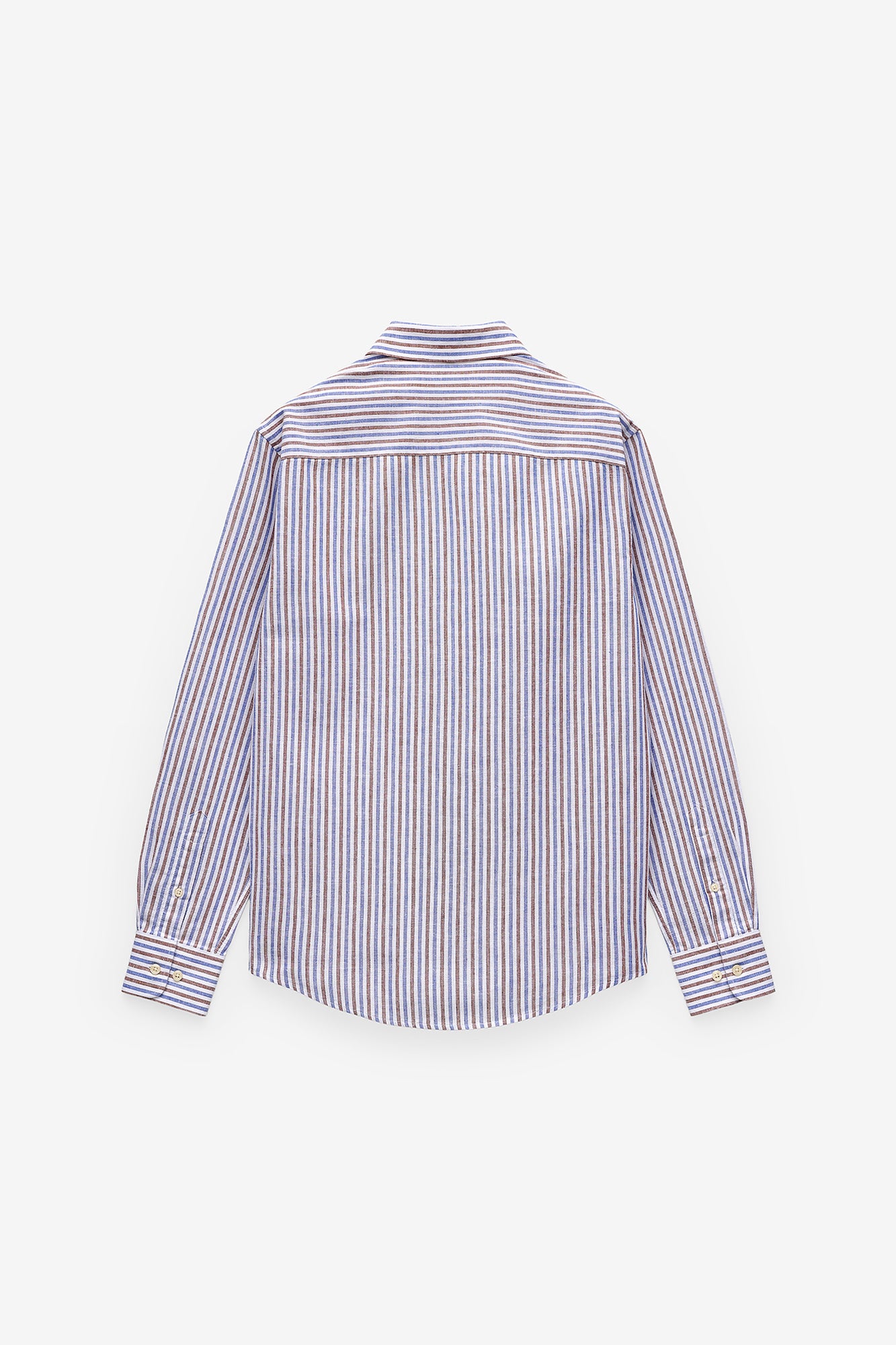 CAMISA ÀS RISCAS EM ALGODÃO E LINHO