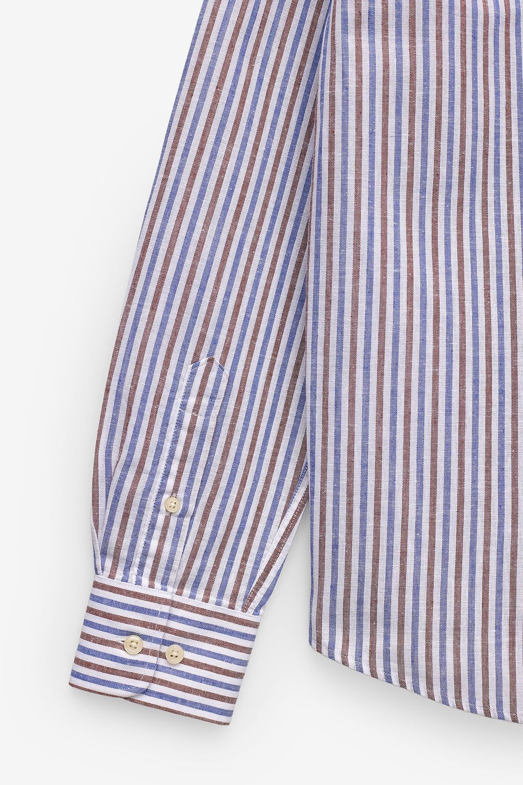 CAMISA DE RAYAS DE ALGODÓN Y LINO