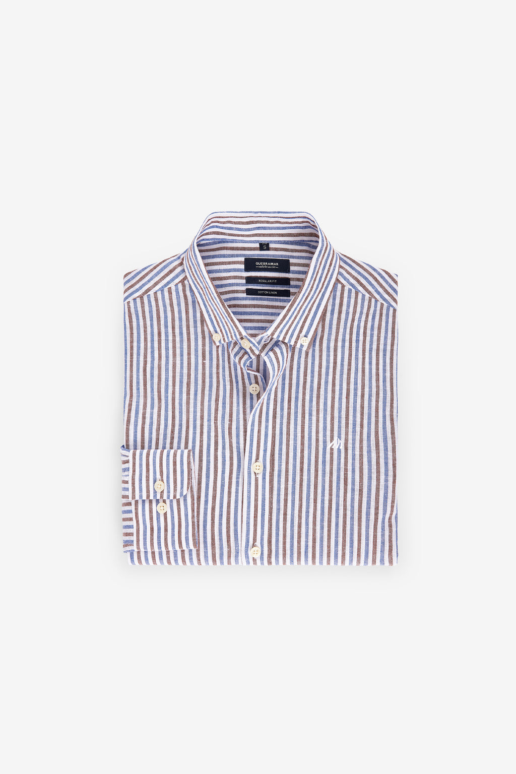 CAMISA DE RAYAS DE ALGODÓN Y LINO