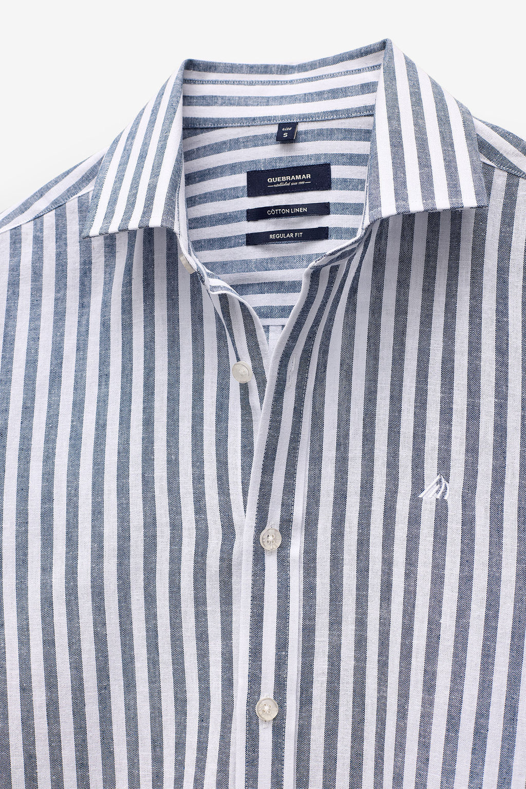CAMISA ÀS RISCAS ALGODÃO E LINHO