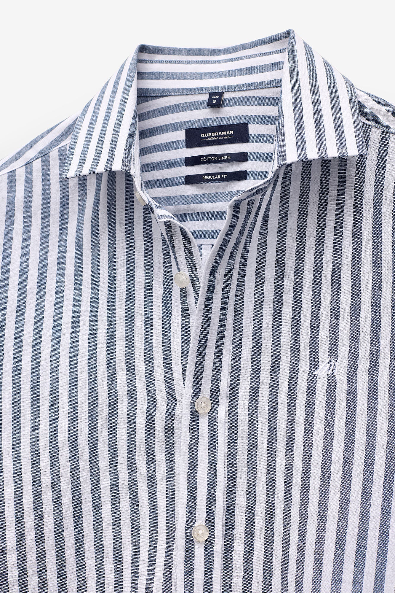 CAMISA ÀS RISCAS ALGODÃO E LINHO
