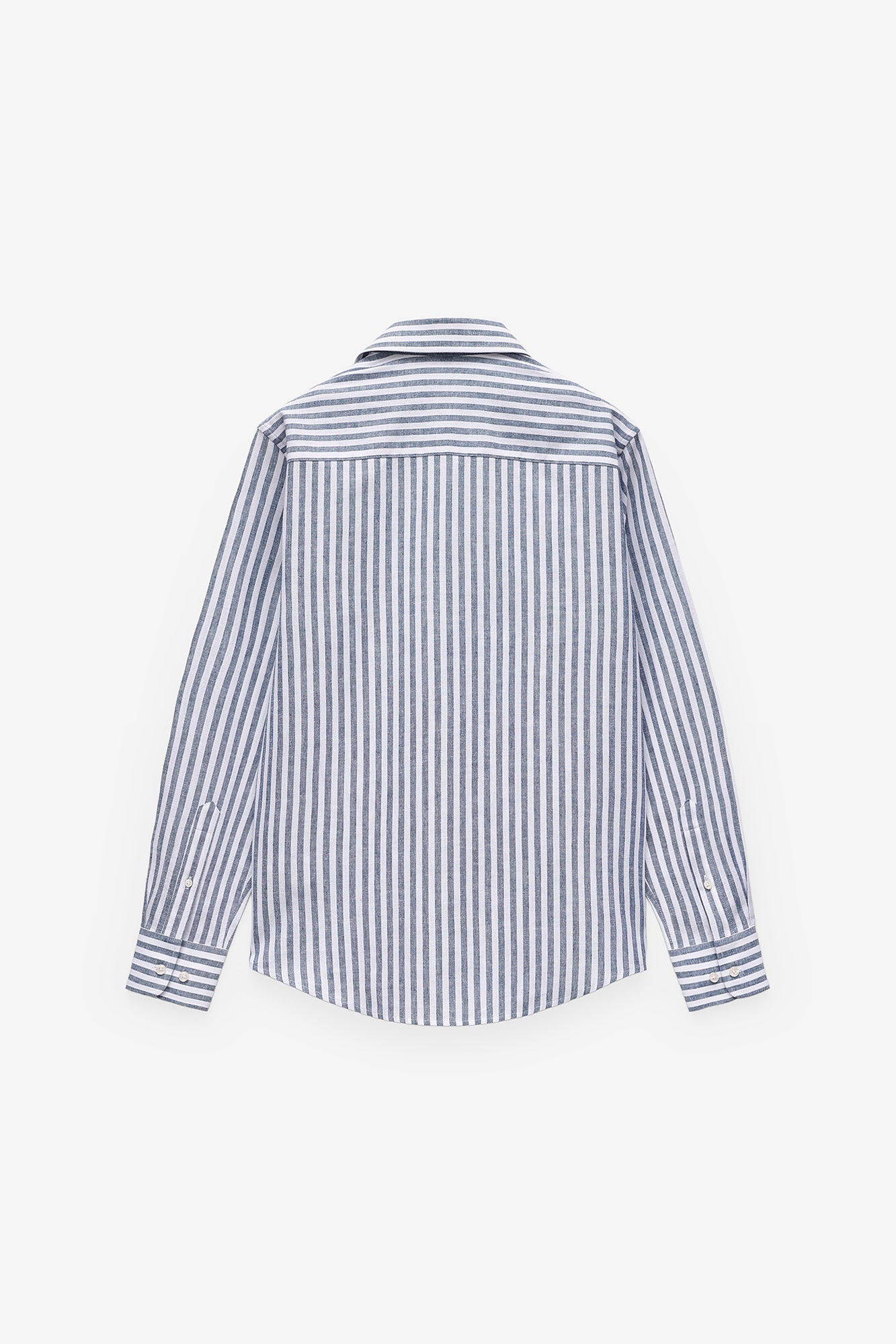 CAMISA ÀS RISCAS ALGODÃO E LINHO
