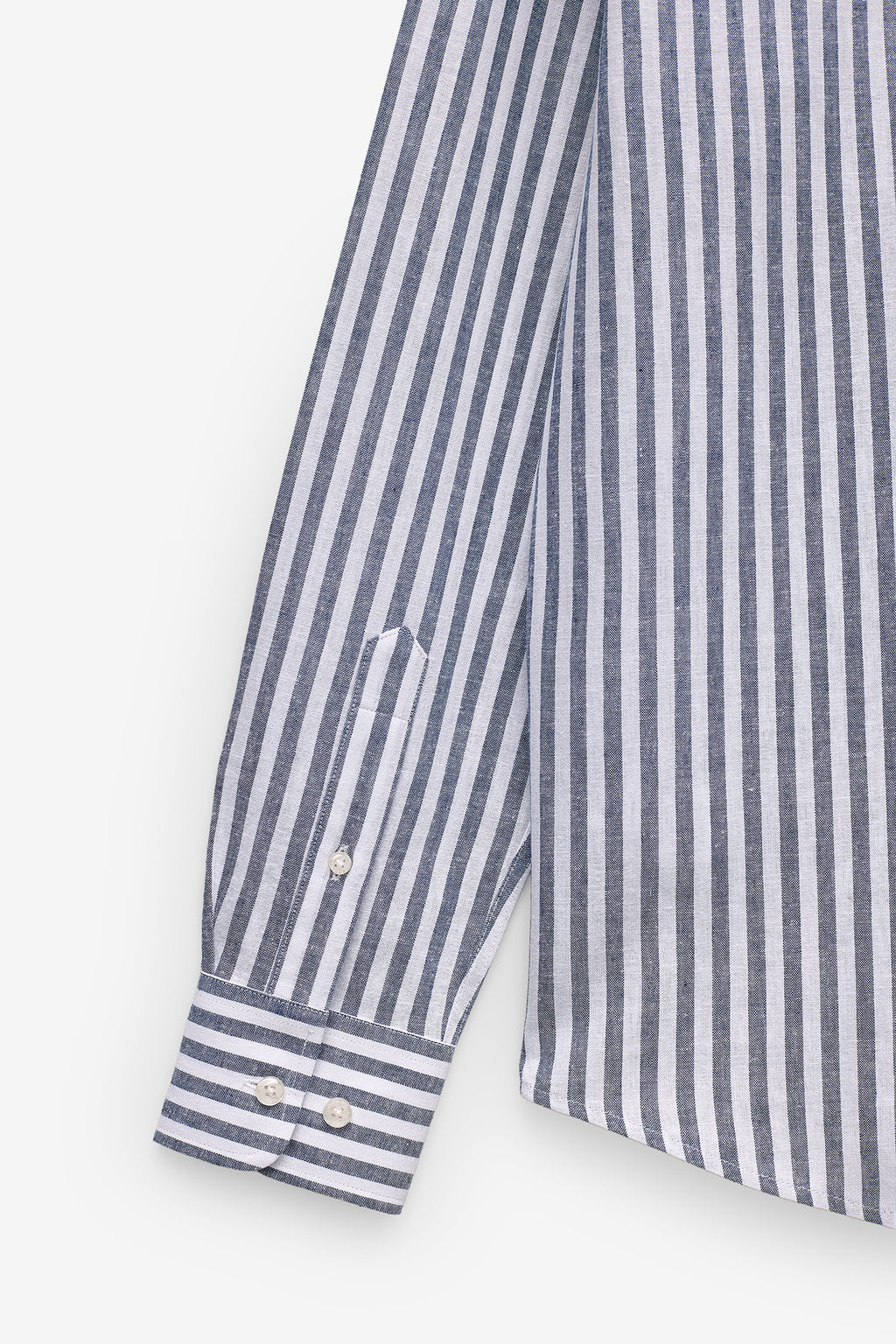 CAMISA ÀS RISCAS ALGODÃO E LINHO