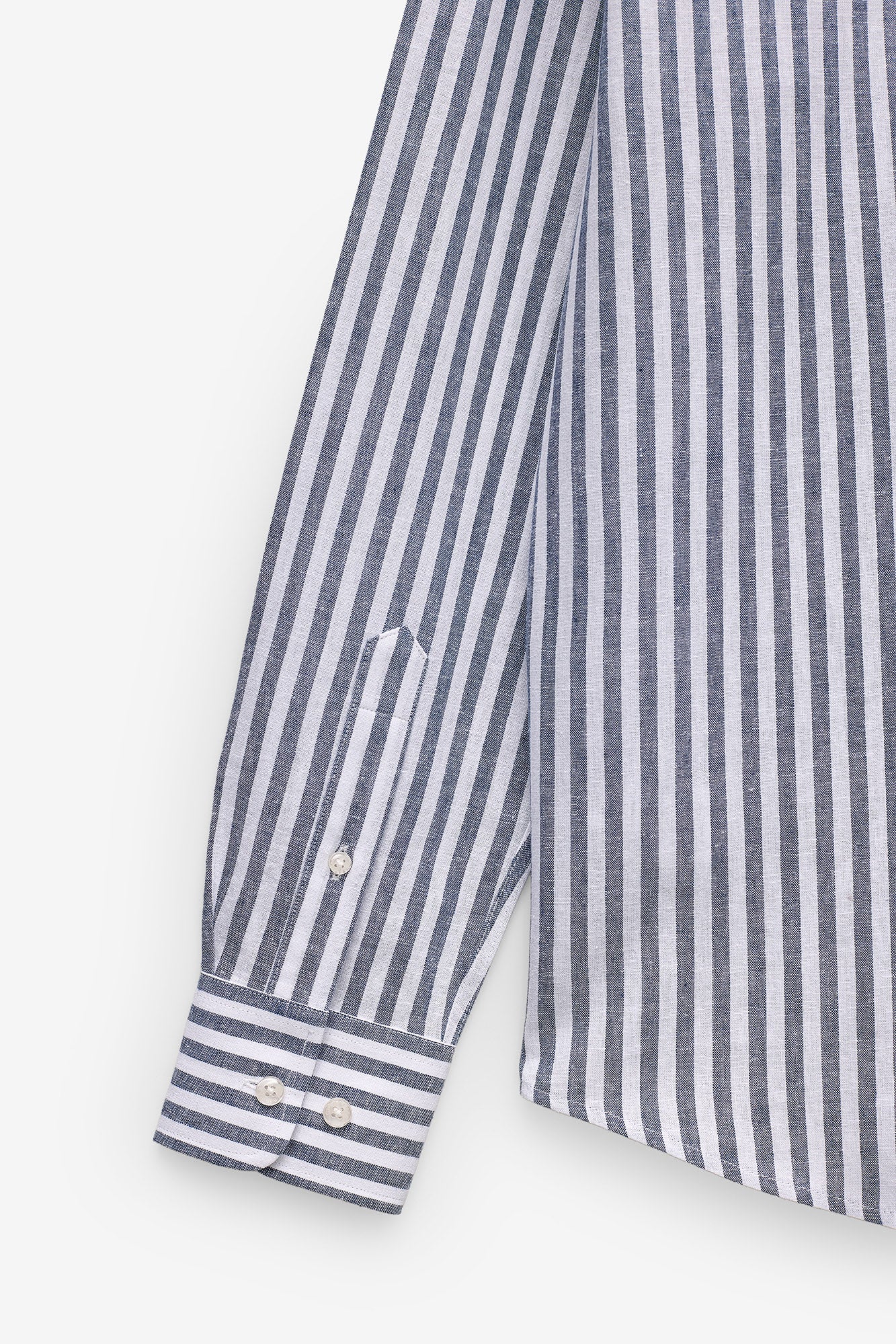 CAMISA ÀS RISCAS ALGODÃO E LINHO