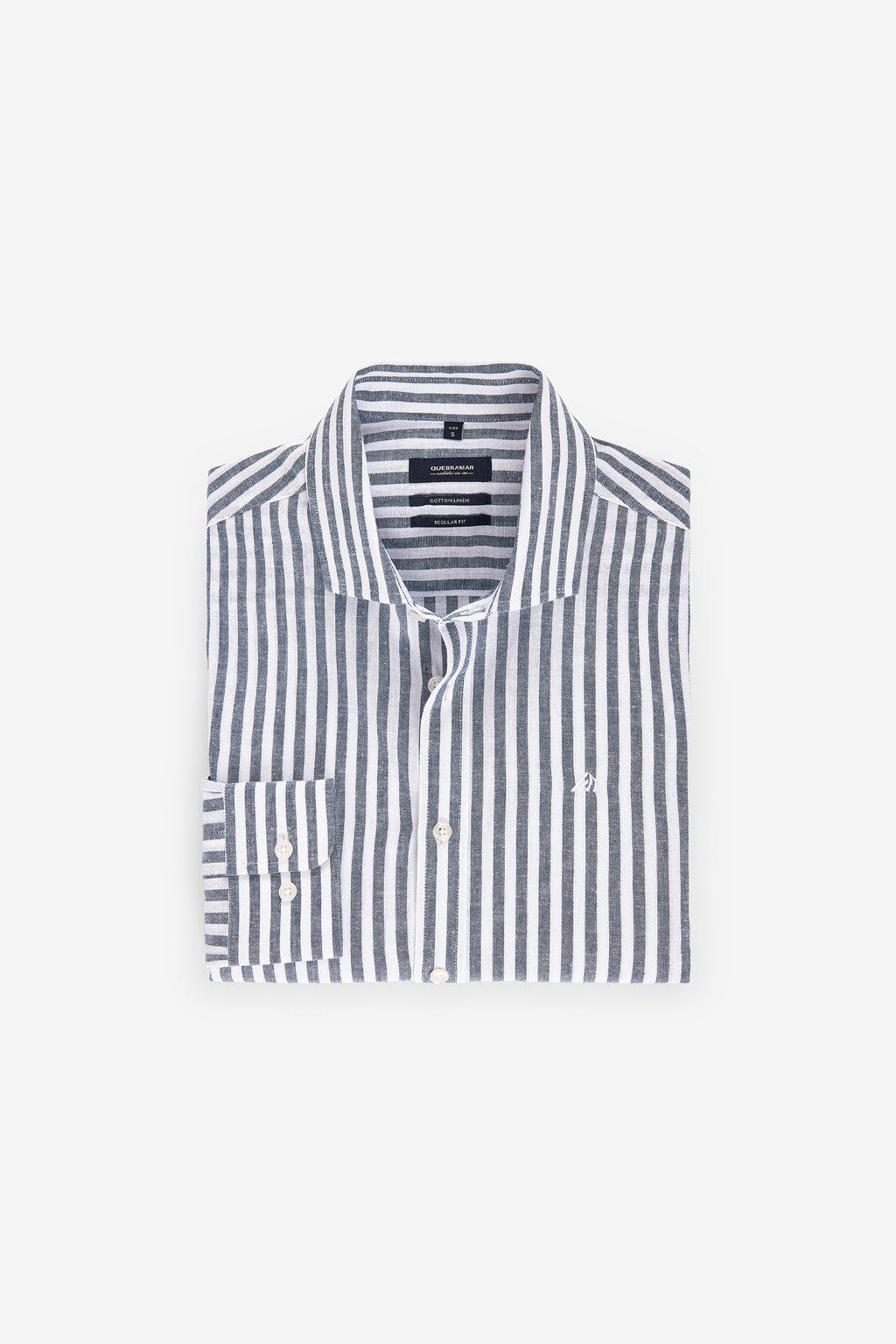 CAMISA ÀS RISCAS ALGODÃO E LINHO