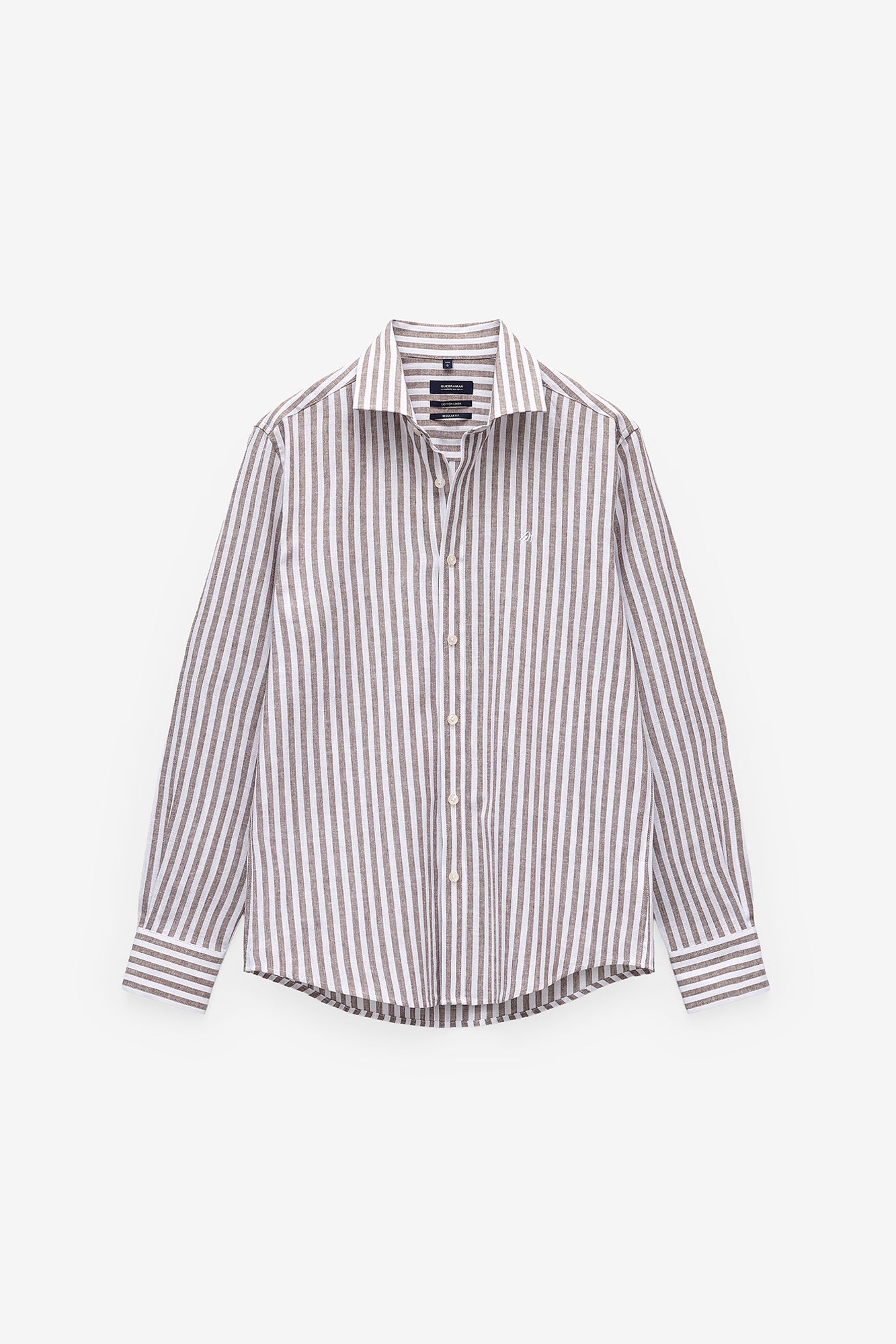 CAMISA ÀS RISCAS ALGODÃO E LINHO