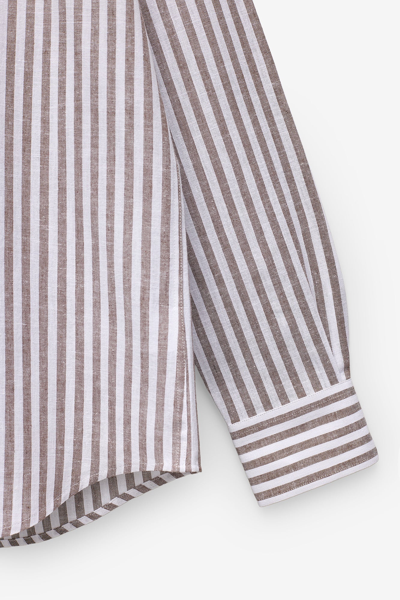 CAMISA ÀS RISCAS ALGODÃO E LINHO