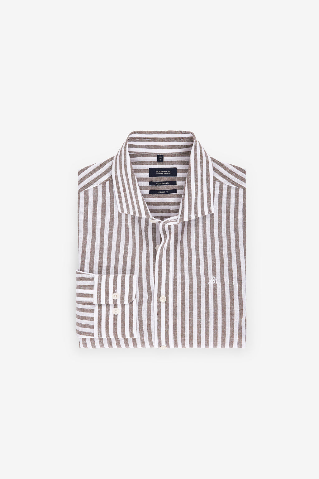 CAMISA ÀS RISCAS ALGODÃO E LINHO