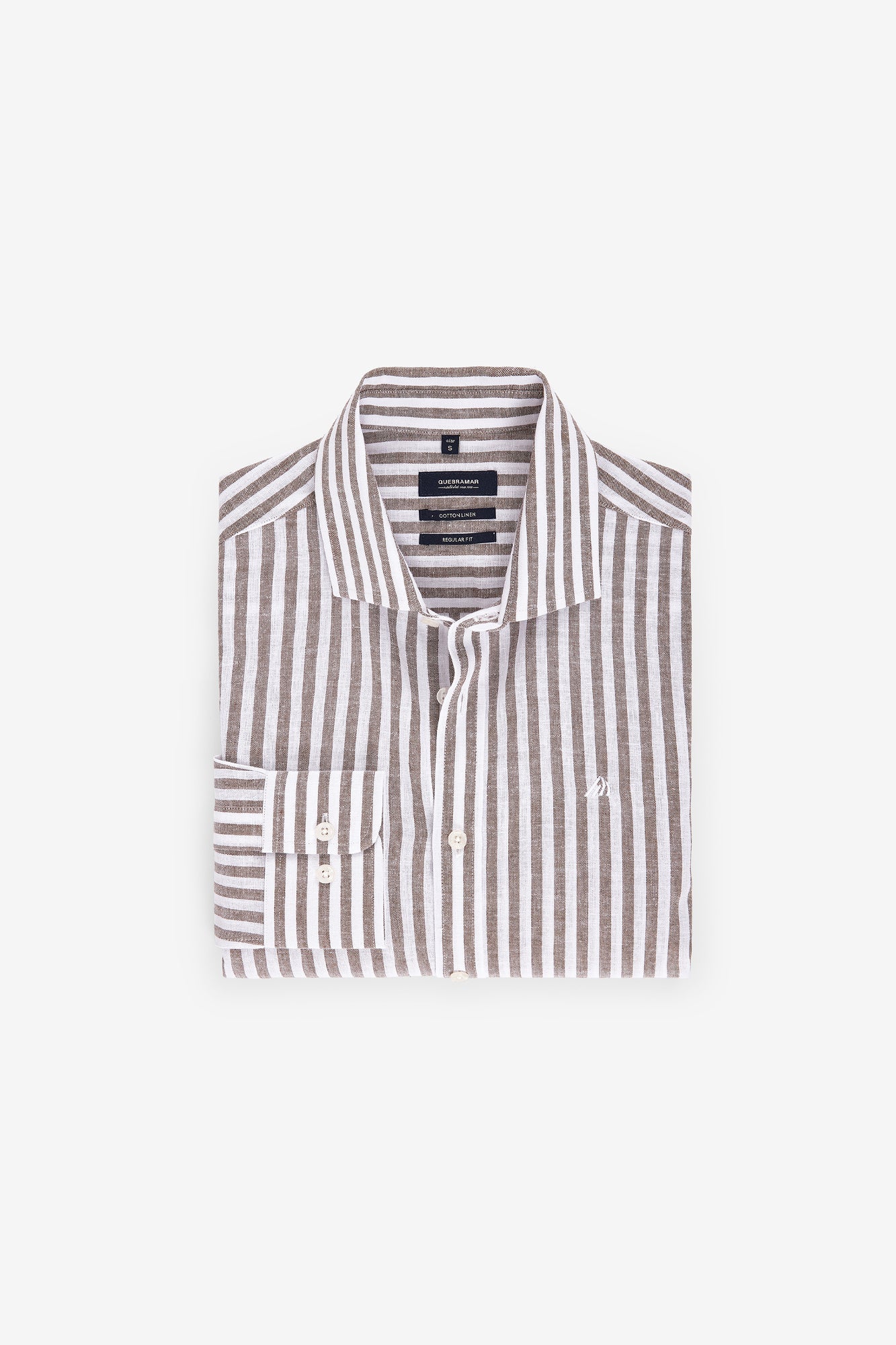 CAMISA ÀS RISCAS ALGODÃO E LINHO