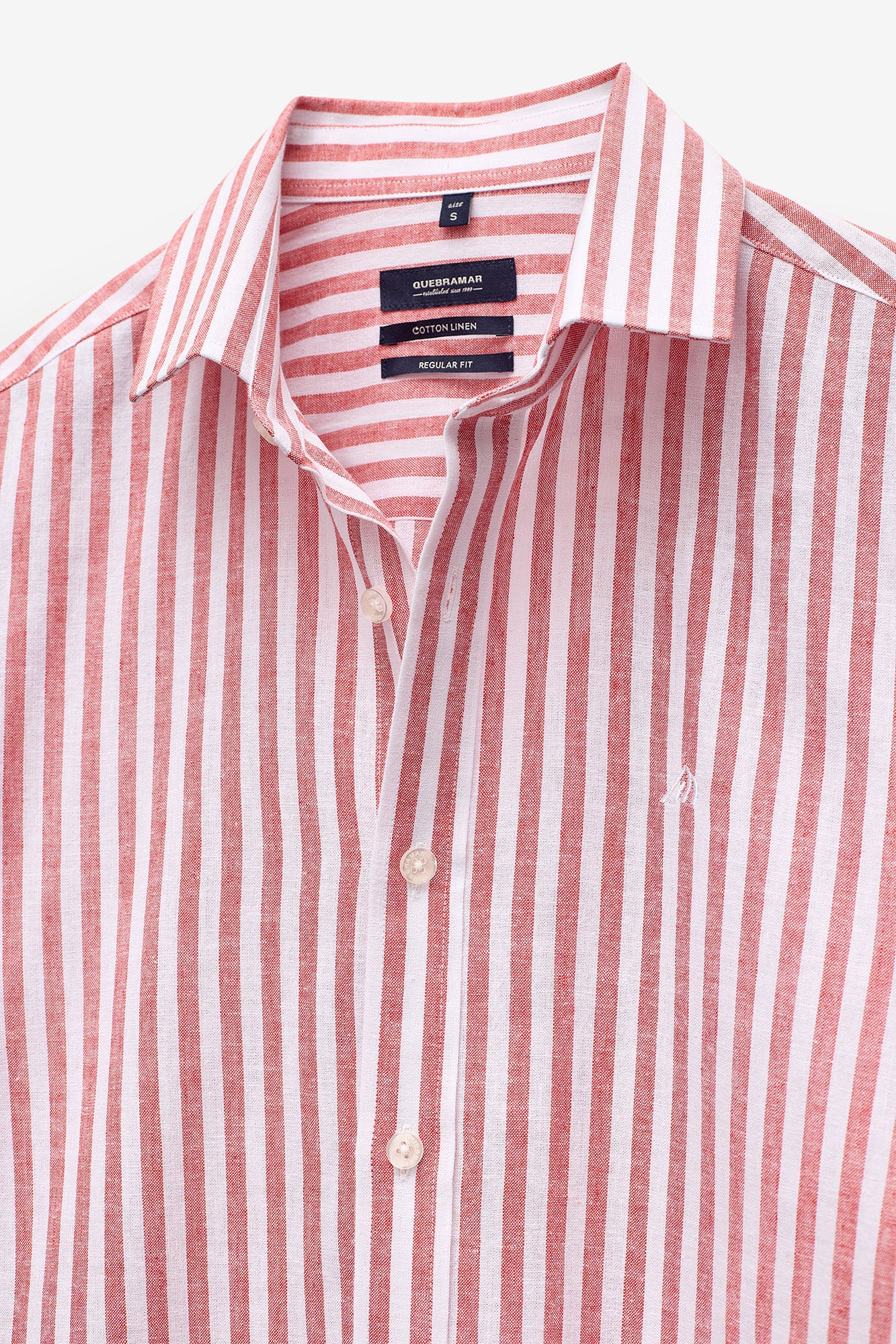 CAMISA ÀS RISCAS ALGODÃO E LINHO