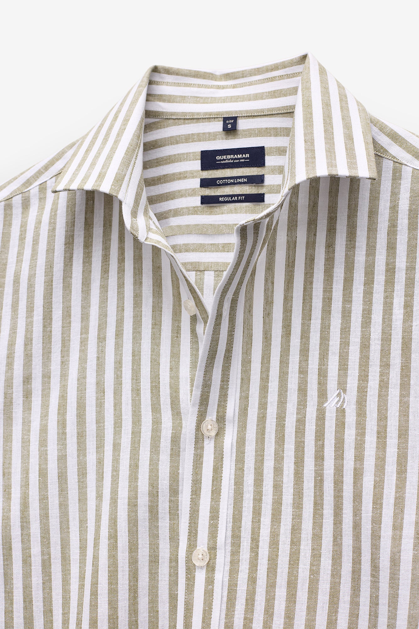 CAMISA ÀS RISCAS ALGODÃO E LINHO