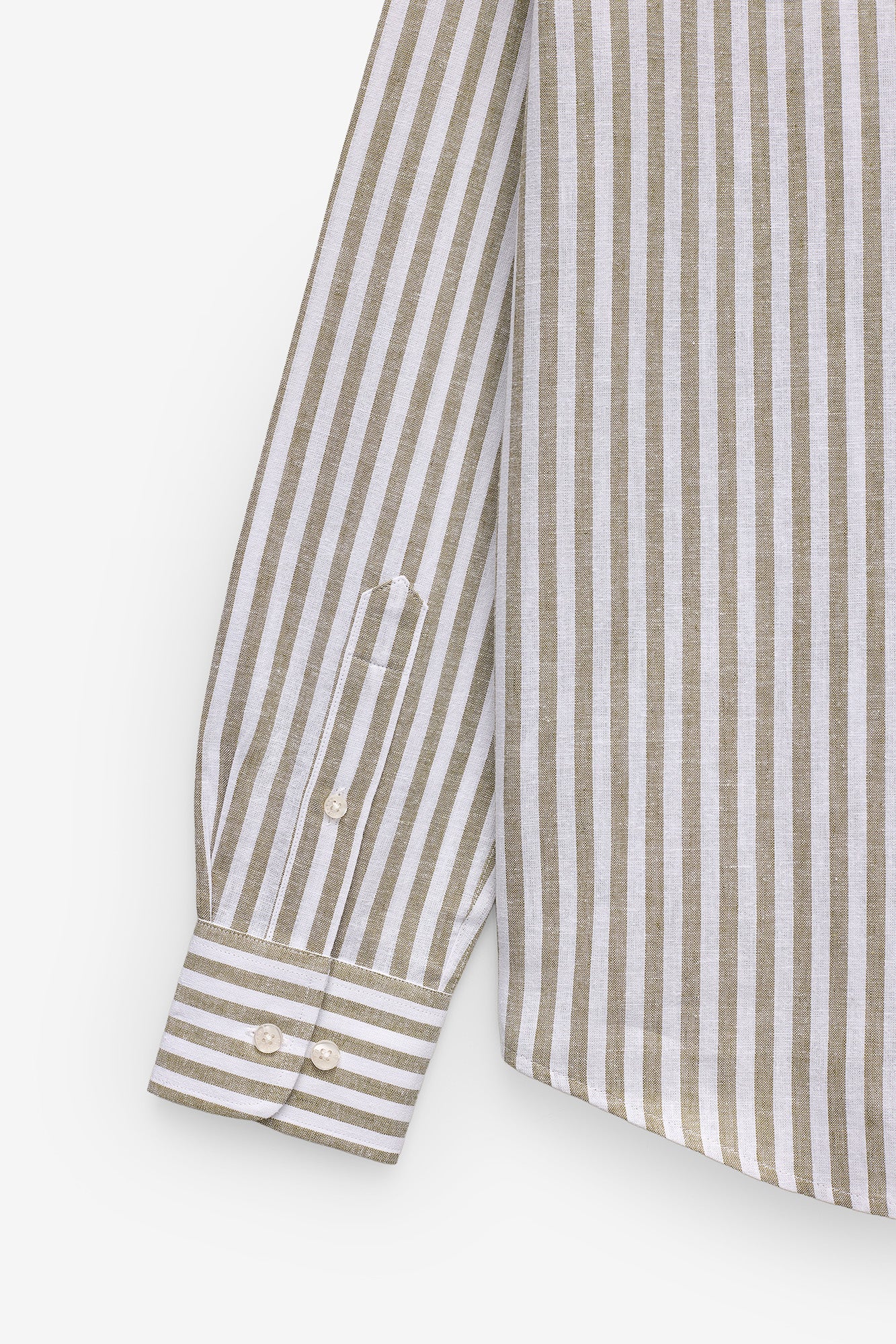 CAMISA ÀS RISCAS ALGODÃO E LINHO