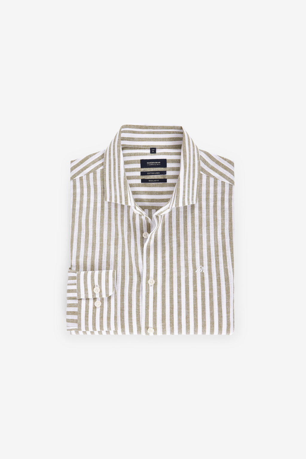 CAMISA ÀS RISCAS ALGODÃO E LINHO