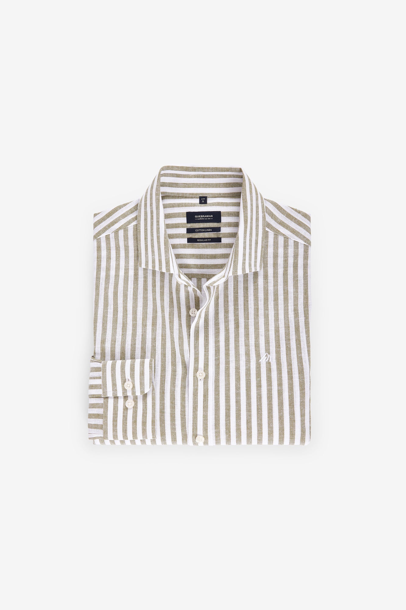 CAMISA ÀS RISCAS ALGODÃO E LINHO
