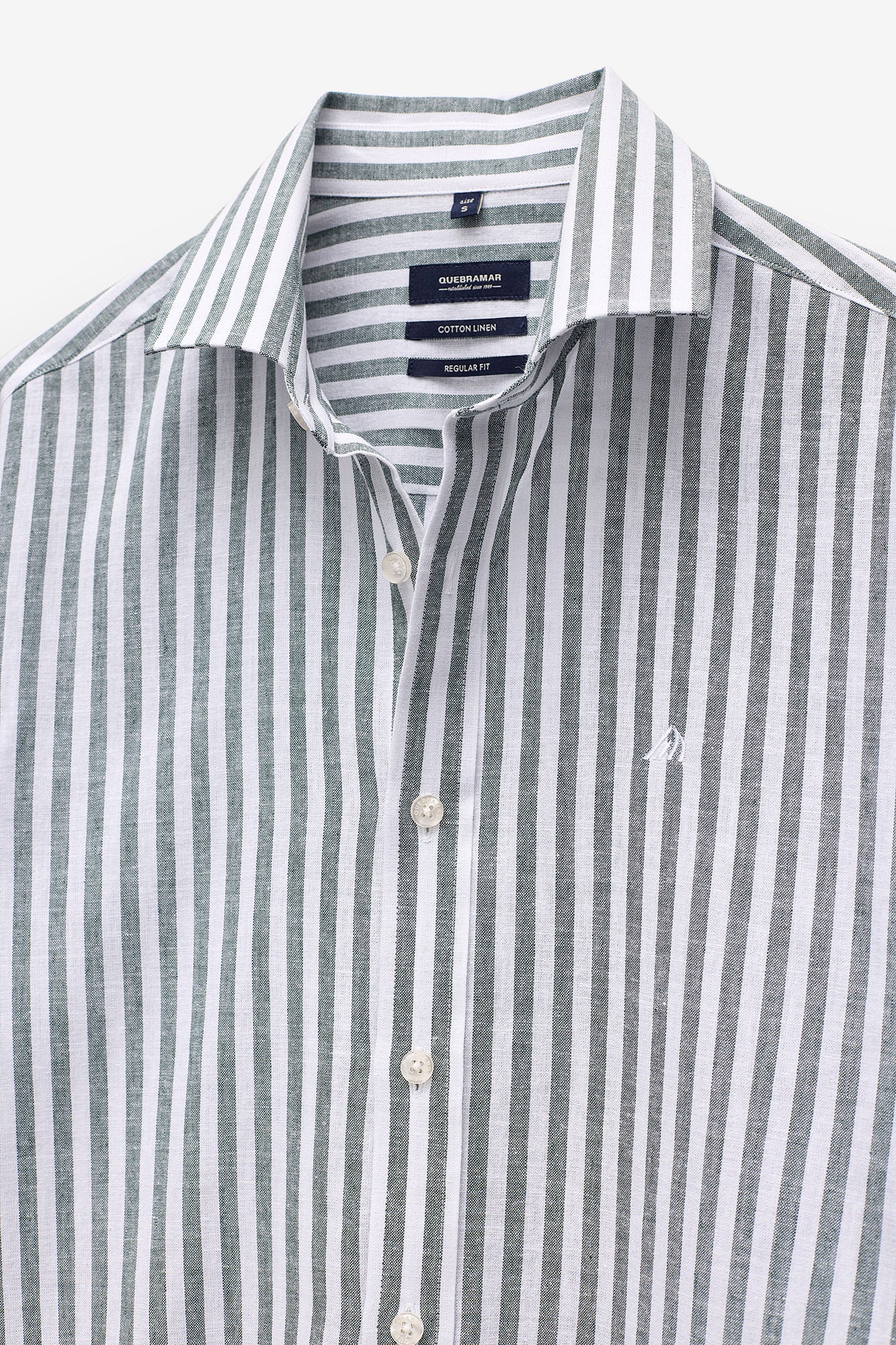 CAMISA ÀS RISCAS ALGODÃO E LINHO