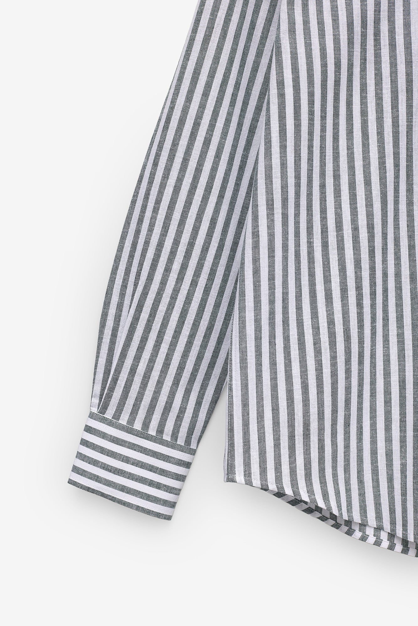 CAMISA ÀS RISCAS ALGODÃO E LINHO