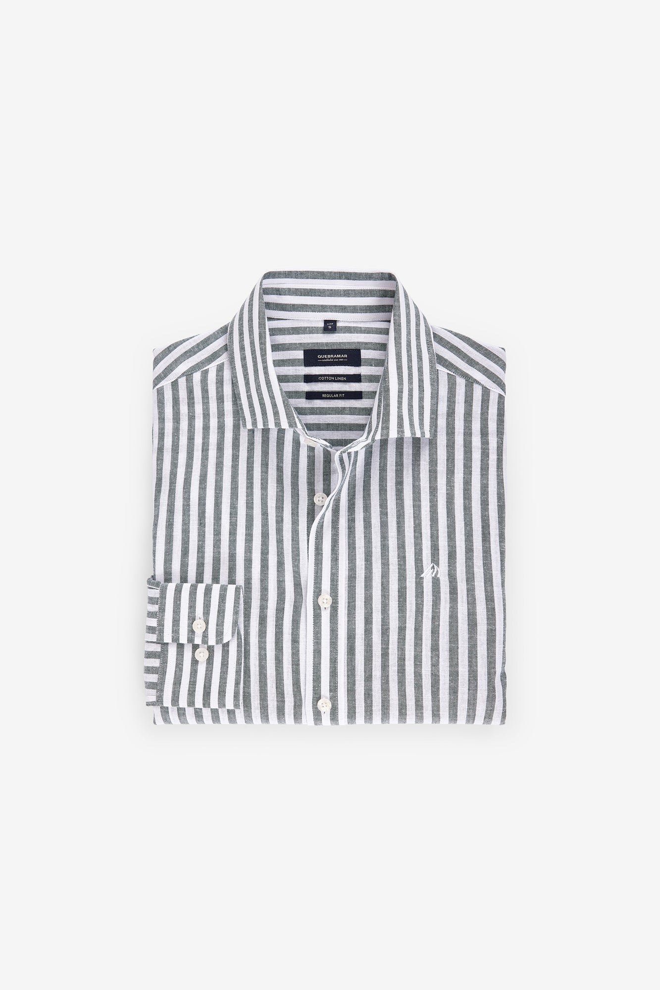 CAMISA ÀS RISCAS ALGODÃO E LINHO