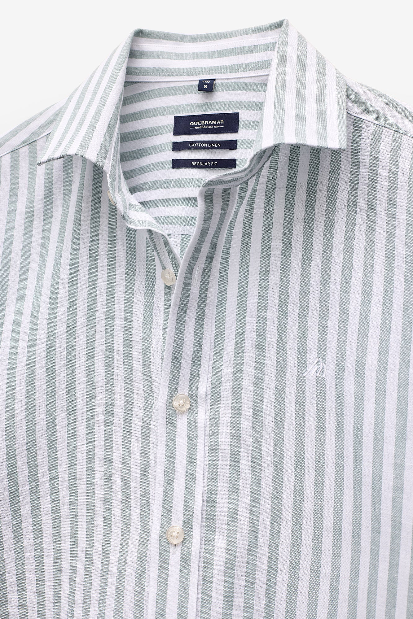 CAMISA ÀS RISCAS ALGODÃO E LINHO