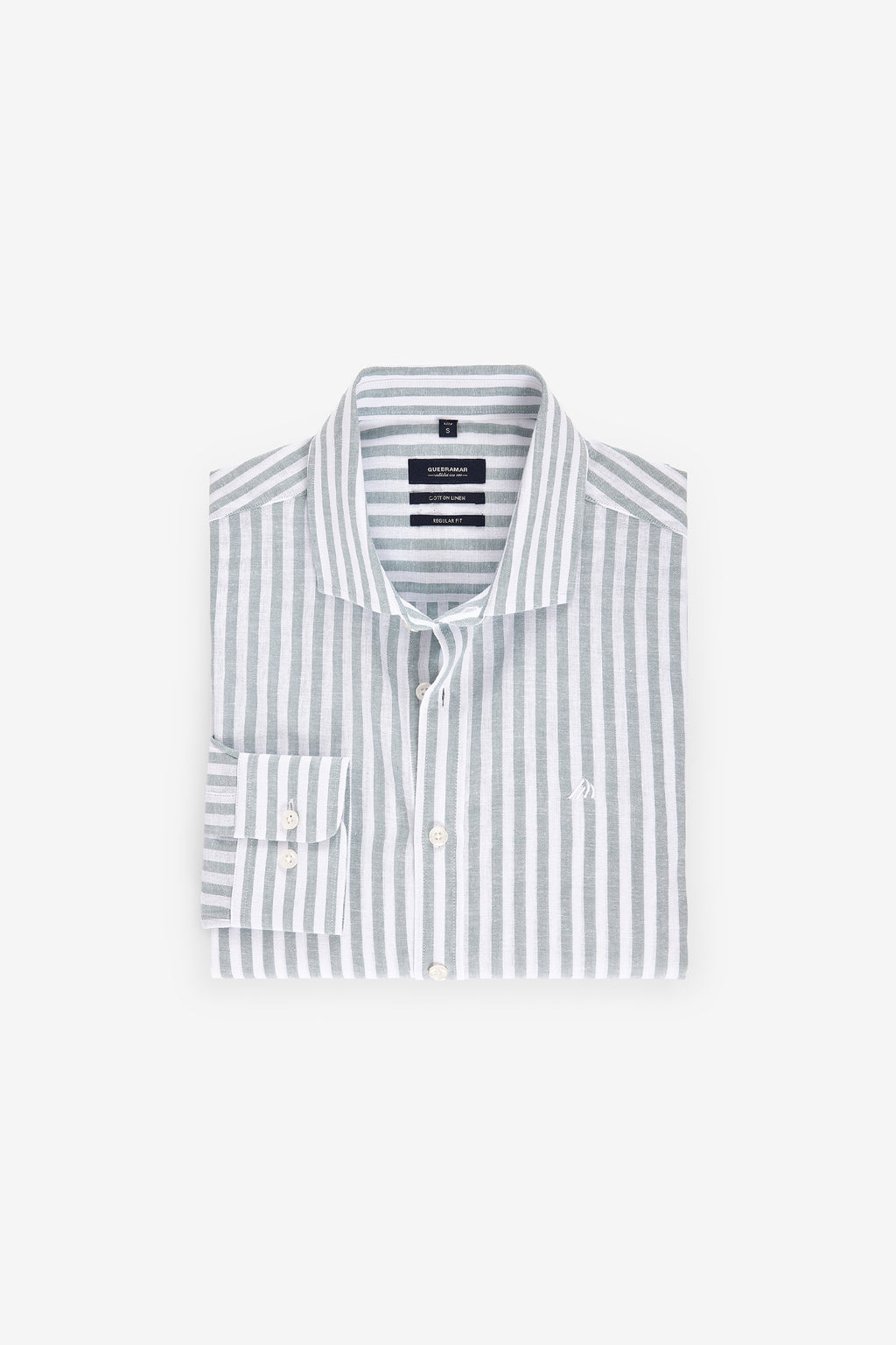 CAMISA ÀS RISCAS ALGODÃO E LINHO