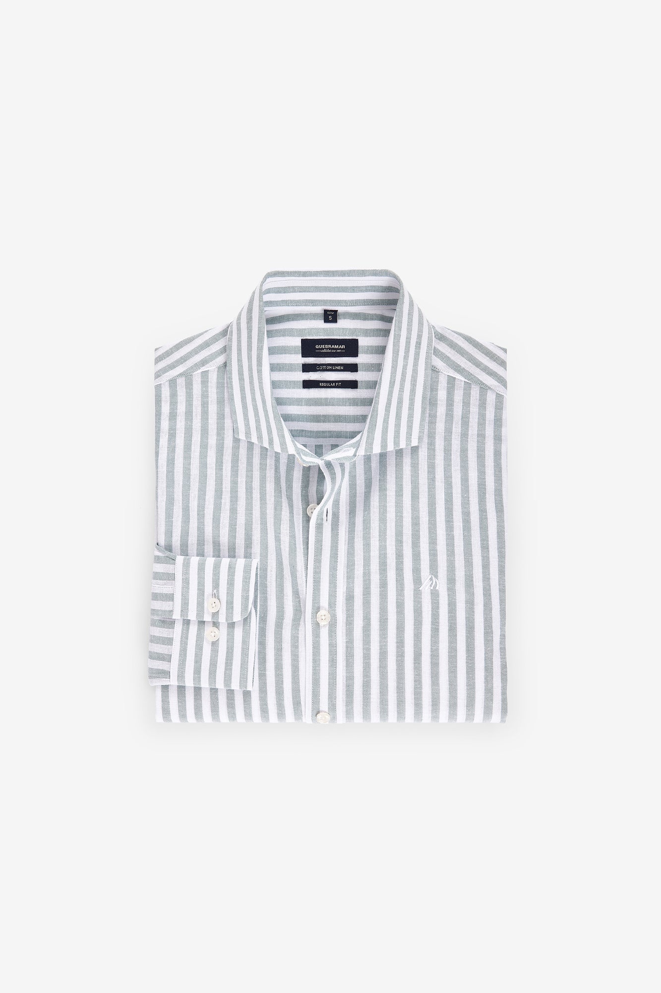 CAMISA ÀS RISCAS ALGODÃO E LINHO